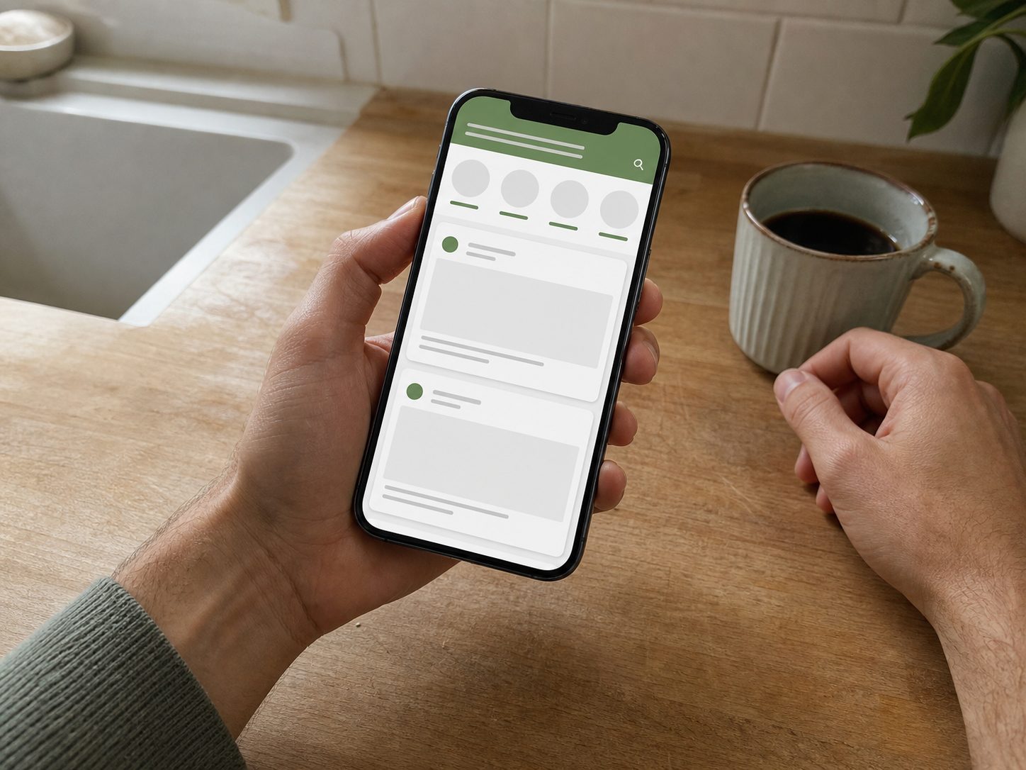 Maquette d’une chaîne de bons plans sur un smartphone