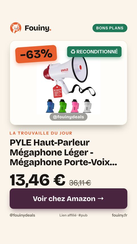 PYLE Haut-Parleur Mégaphone Léger - Mégaphone Porte-Voix avec Sirène Intégrée, Contrôle du Volume Réglable et Portée de 732 mètres Taille unique