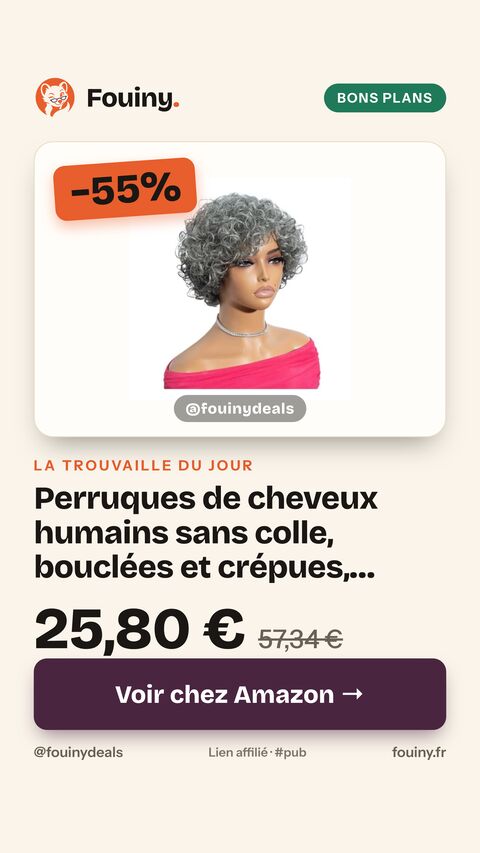 Perruques de cheveux humains sans colle, bouclées et crépues, couleur poivre et sel, 10 pouces, for femmes noires, courtes et bouclées, à porter et à emporter, sans colle, for femmes âgées, sans dente
