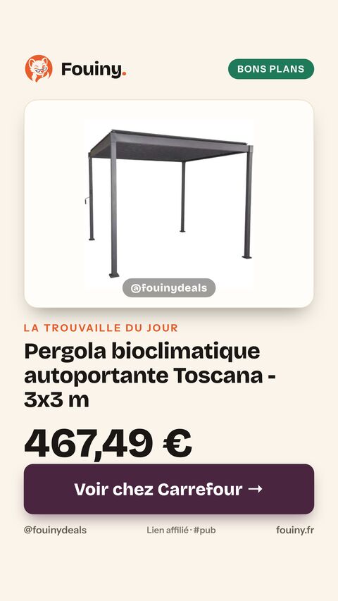 Pergola bioclimatique autoportante Toscana - 3x3 m