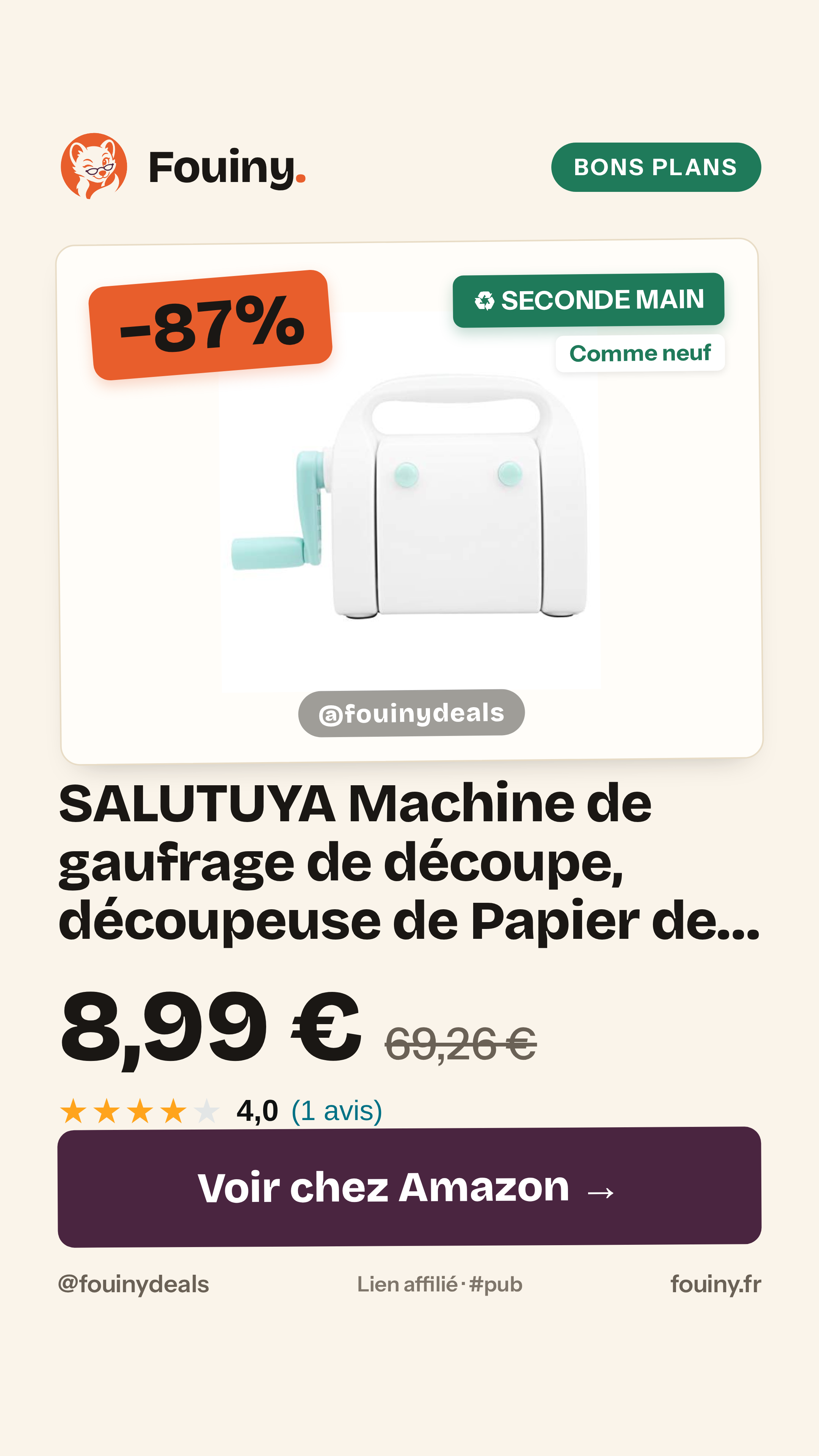 SALUTUYA Machine de gaufrage de découpe, découpeuse de Papier de créativité de Scrapbooking Bricolage Coupe-Papier pour
