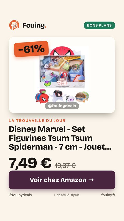 Disney Marvel - Set Figurines Tsum Tsum Spiderman - 7 cm - Jouets Empilables - 6 Figurines de Collections Dont 1 Mystère - Acessoires Toile d'Araignée - Stimule l'Imagination - Cadeau Enfant 6 Ans+