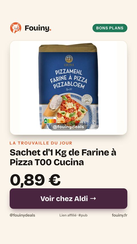 Sachet d'1 Kg de Farine à Pizza T00 Cucina