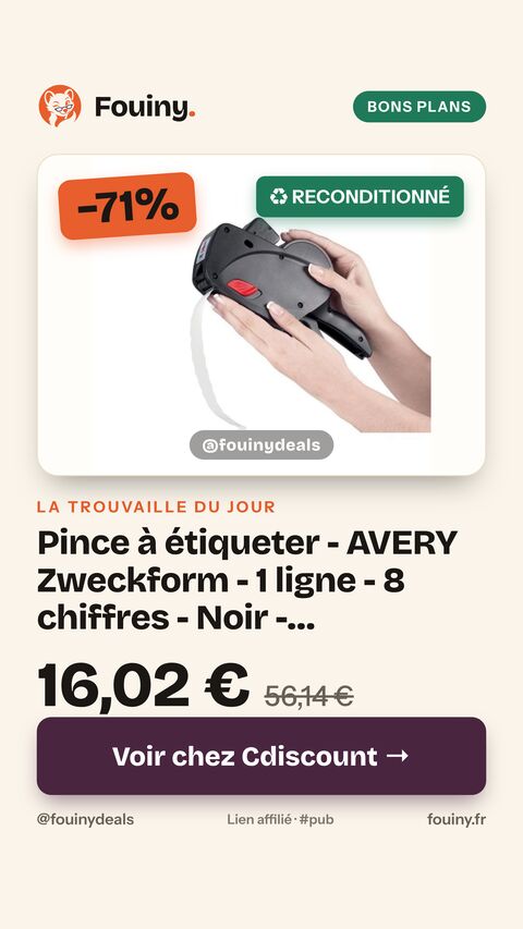 Pince à étiqueter - AVERY Zweckform - 1 ligne - 8 chiffres - Noir - Dimensions 26x12 mm