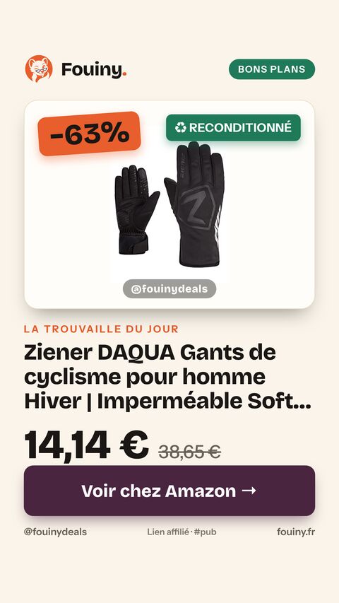 Ziener DAQUA Gants de cyclisme pour homme Hiver | Imperméable Soft Shell Rembourré Noir 10 10