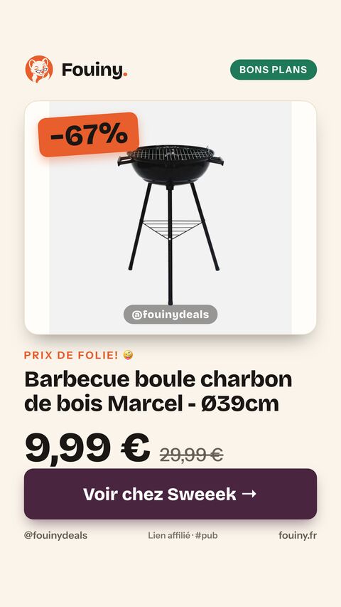 Barbecue boule charbon de bois Marcel - Ø39cm