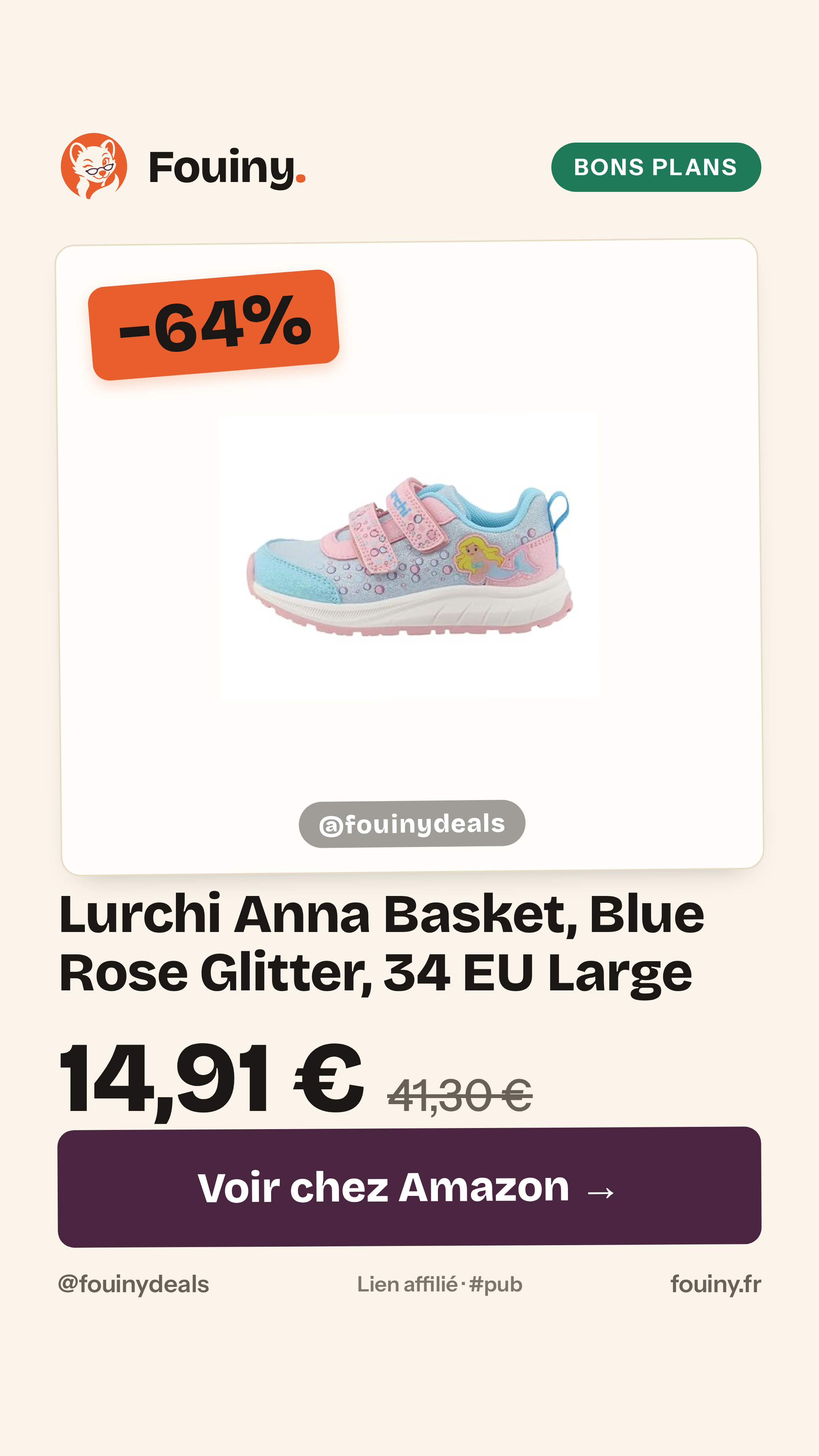 Lurchi Anna Basket, Blue Rose Glitter, 34 EU Large