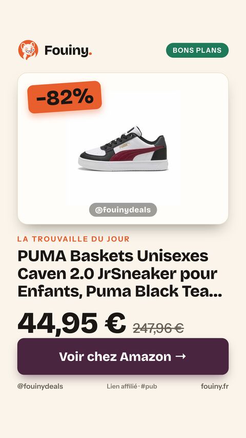 PUMA Baskets Unisexes Caven 2.0 JrSneaker pour Enfants, Puma Black Team Regal Red PUMA White, 5 UK