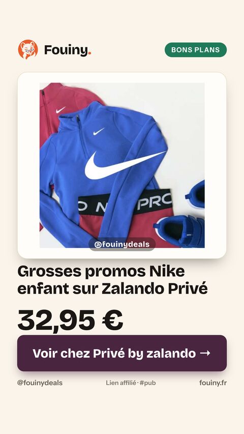 Grosses promos Nike enfant sur Zalando Privé