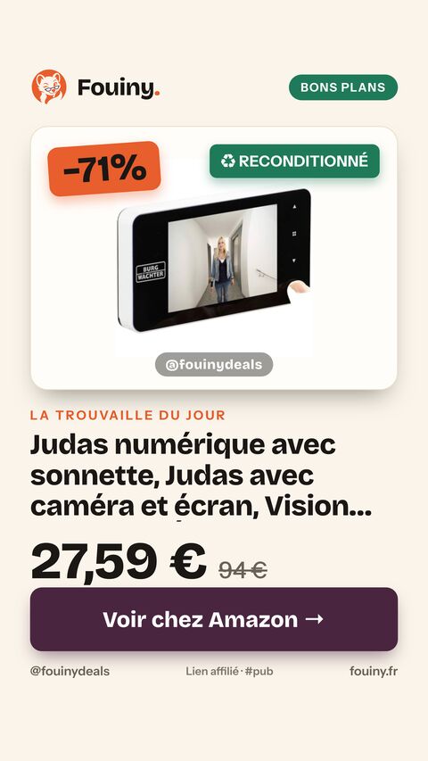 Judas numérique avec sonnette, Judas avec caméra et écran, Vision nocturne, Épaisseur de porte 38-110 mm, Écran de 3,2 pouces, DG 8200, Blanc
