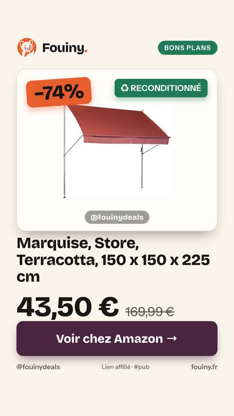 Marquise, Store, Terracotta, 150 x 150 x 225 cm