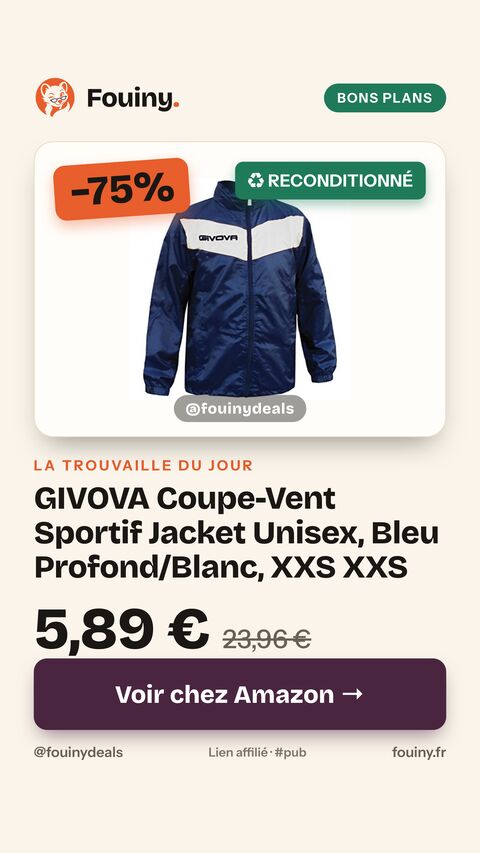 GIVOVA Coupe-Vent Sportif Jacket Unisex, Bleu Profond/Blanc, XXS XXS