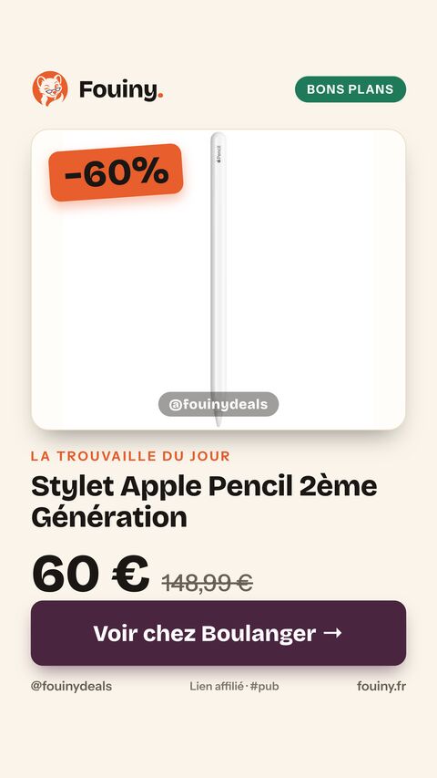 Stylet Apple Pencil 2ème Génération