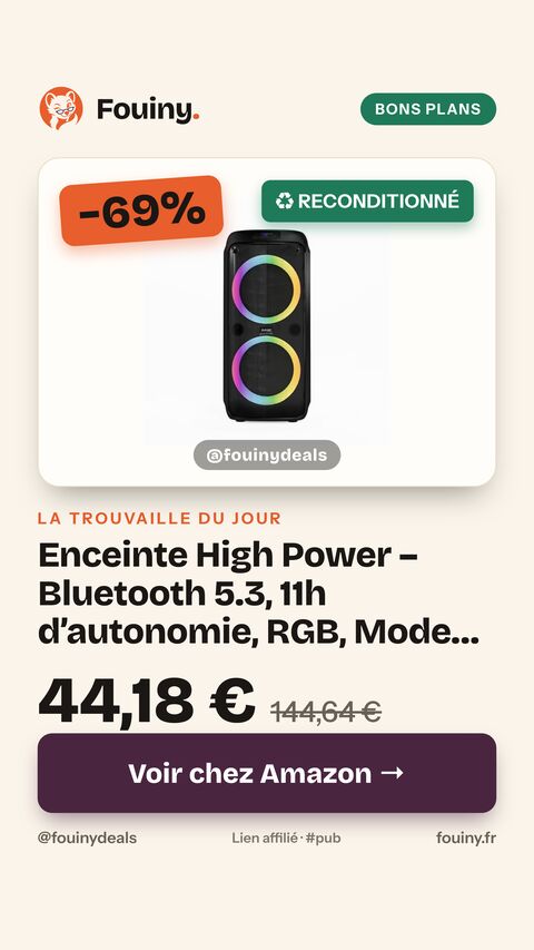 Enceinte High Power – Bluetooth 5.3, 11h d’autonomie, RGB, Mode karaoké, Microphone Filaire, Poignée intégrée, Egaliseur M