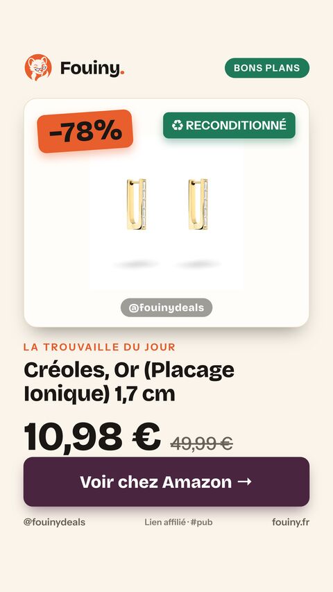 Créoles, Or (Placage Ionique) 1,7 cm