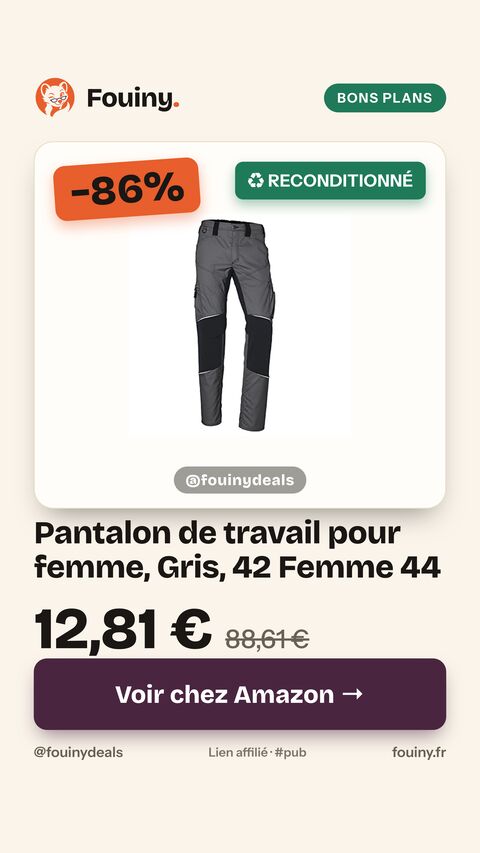 Pantalon de travail pour femme, Gris, 42 Femme 44
