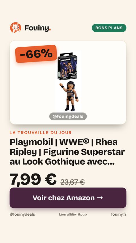 Playmobil | WWE® | Rhea Ripley | Figurine Superstar au Look Gothique avec Bandeaux de Transpiration et Socle | pour Les Fans à partir de 5 Ans | 71962