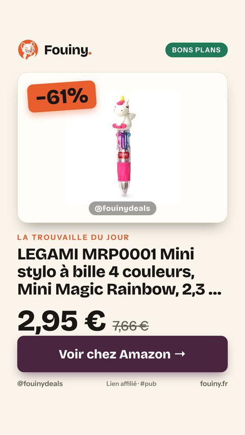 LEGAMI MRP0001 Mini stylo à bille 4 couleurs, Mini Magic Rainbow, 2,3 x 10 cm, encre 4 couleurs, vert, bleu, violet, rose, pointe 1 mm, poignée ergonomique en silicone