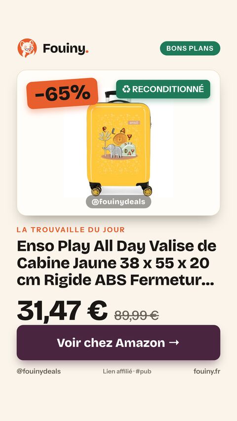 Enso Play All Day Valise de Cabine Jaune 38 x 55 x 20 cm Rigide ABS Fermeture à Combinaison latérale 34 L 2 kg 0 Bagage Main, Citronier, Valise Cabine 38x55x20 cms