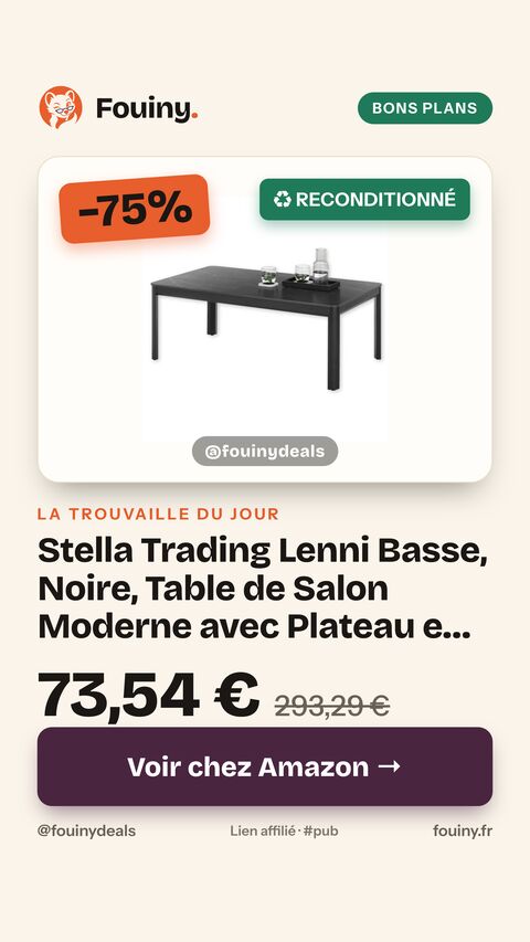 Stella Trading Lenni Basse, Noire, Table de Salon Moderne avec Plateau en céramique et Structure en métal, 120 x 45 x 70 cm 120 x 45 x 70 cm
